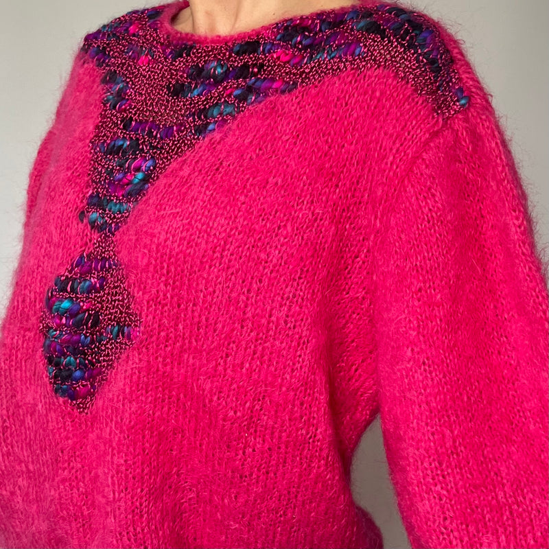Vintage Mohair Fuchsia Sweater