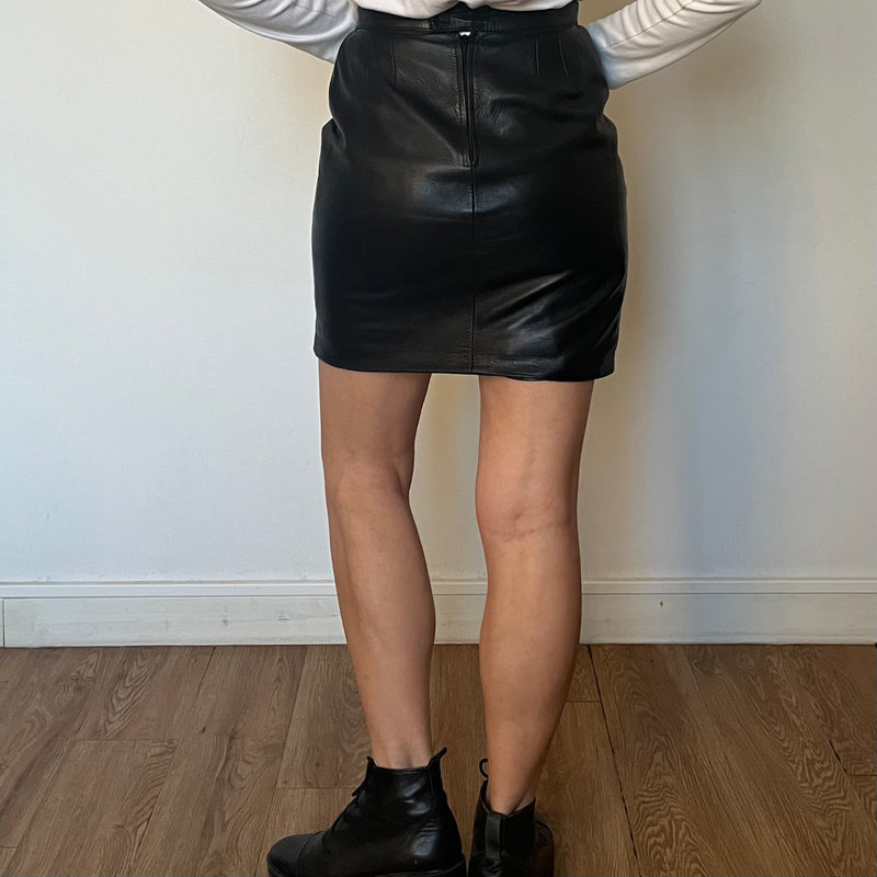 Vintage mini leather skirt