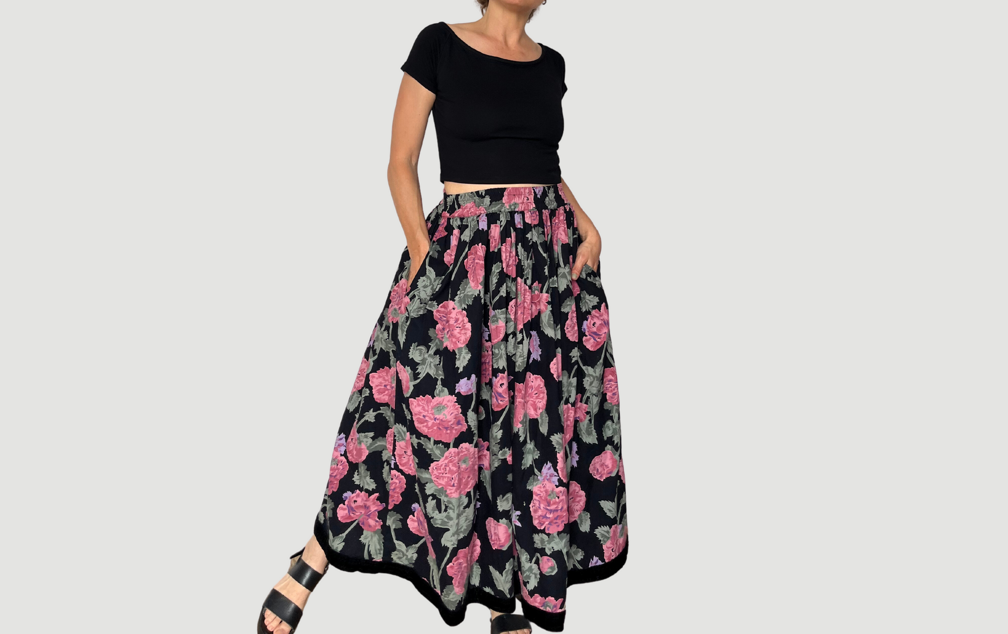 Vintage Floral pocket skirt