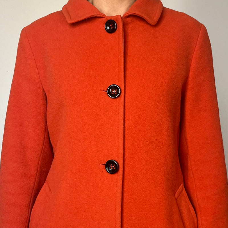 Vintage Orange Wool Coat