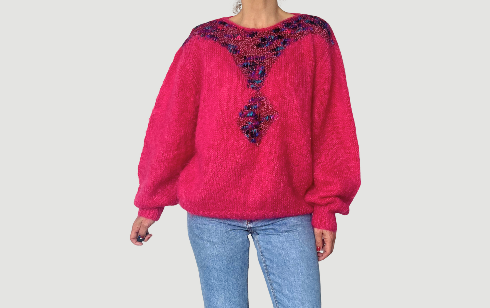 Vintage Mohair Fuchsia Sweater