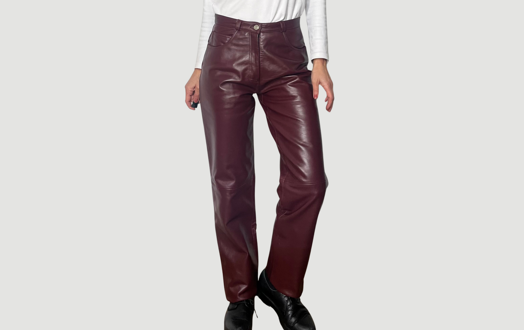 Burgundy Leather trousers