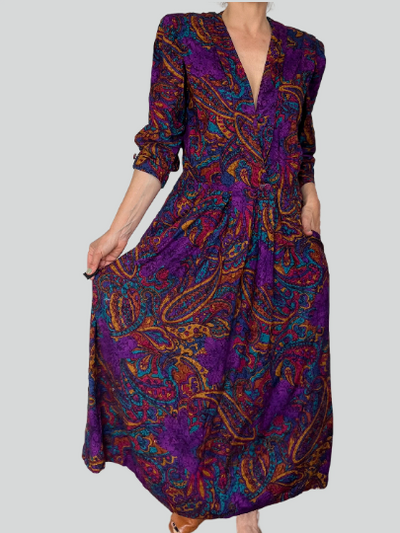 Vintage Women Paisley long Dress