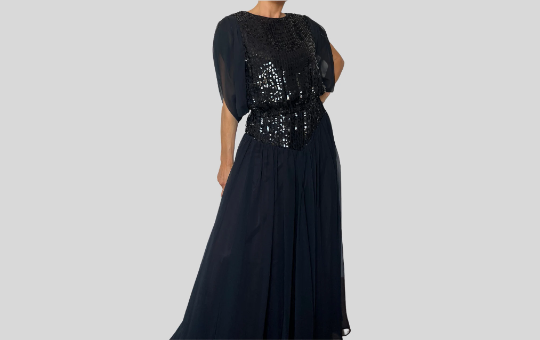 Vintage Black Sequins Dress