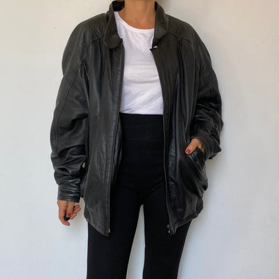 Bomber leather jacket