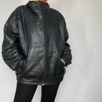 Patchwork Bomber leather jacket