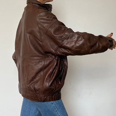 Vintage leather Bomber jacket
