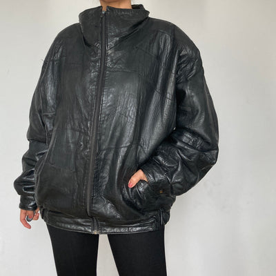 Patchwork Bomber leather jacket
